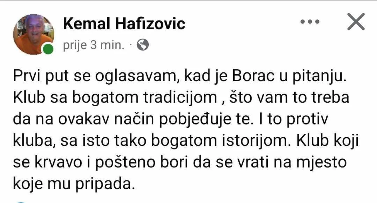 Reakcija Kemala Hafizovića