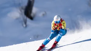 11.01.2025, Karl Schranz Rennstrecke, St. Anton, AUT, FIS Weltcup Ski Alpin, Abfahrt, Damen, im Bild Elvedina Muzaferija (BIH) // Elvedina Muzaferija of Bosnia and Herzegovina in action during the women Downhill Race of FIS ski alpine world cup at the Karl Schranz Rennstrecke in St. Anton, Austria on 2025/01/11. EXPA Pictures ? 2025, PhotoCredit: EXPA/ Johann Groder Photo: EXPA/ Johann Groder/EXPA