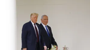 epa08671161 US President Donald J. Trump participates in the Abraham Accords Signing Ceremony between Israeli Prime Minister Benjamin Netanyahu, United Arab Emirates' Minister of Foreign Affairs and International Cooperation, Sheikh Abdullah bin Zayed Al Nahyan and Bahrain Foreign Minister Dr. Abdullatif bin Rashid Al Zayani, on the South Lawn of the White House in Washington, DC, USA, 15 September 2020. EPA/Gripas Yuri/Gripas Yuri