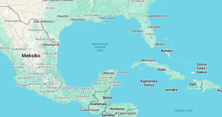 meksički, američki, zaljev, google, maps/Screenshot