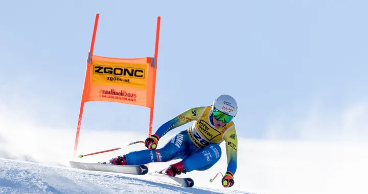 08.02.2025, Hinterglemm, AUT, FIS Weltmeisterschaften Ski Alpin, Saalbach 2025, Abfahrt, Damen, im Bild Elvedina Muzaferija (BIH) // Elvedina Muzaferija of Bosnia and Herzegovina in action during the women Downhill of the FIS Ski World Championships Saalbach 2025 in Hinterglemm, Austria on 2025/02/08. EXPA Pictures ? 2025, PhotoCredit: EXPA/ Johann Groder Photo: EXPA/ Johann Groder/EXPA