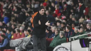 epa10387725 Arsenal manager Mikel Arteta reacts during the English Premier League soccer match between Arsenal London and Newcastle United in London, Britain, 03 January 2023. EPA/Neil Hall EDITORIAL USE ONLY. No use with unauthorized audio, video, data, fixture lists, club/league logos or 'live' services. Online in-match use limited to 120 images, no video emulation. No use in betting, games or single club/league/player publications