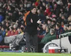 epa10387725 Arsenal manager Mikel Arteta reacts during the English Premier League soccer match between Arsenal London and Newcastle United in London, Britain, 03 January 2023. EPA/Neil Hall EDITORIAL USE ONLY. No use with unauthorized audio, video, data, fixture lists, club/league logos or 'live' services. Online in-match use limited to 120 images, no video emulation. No use in betting, games or single club/league/player publications