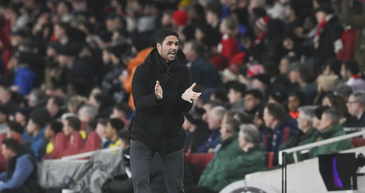 epa10387725 Arsenal manager Mikel Arteta reacts during the English Premier League soccer match between Arsenal London and Newcastle United in London, Britain, 03 January 2023. EPA/Neil Hall EDITORIAL USE ONLY. No use with unauthorized audio, video, data, fixture lists, club/league logos or 'live' services. Online in-match use limited to 120 images, no video emulation. No use in betting, games or single club/league/player publications