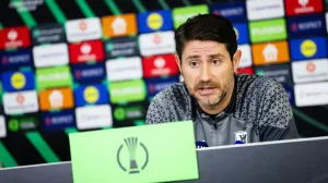 Victor Sanchez during press conference of NK Olimpija before the UEFA Champions League match against Larne F.C. on November 27, 2024 at Stadium Siska in Ljubljana, Slovenia. Photo by Luka Vovk/Sportida