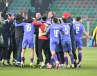 Slavlje fudbalera Borca nakon prolaska protiv Olimpije (FOTO: Vladimir Šutvić, Borac Sport)