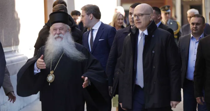 Miloš Vučević, delegacija Srbije, Sarajevo, posjeta, mitropolit Hrizostom, šetanje ulicama Sarajeva/Senad Gubelić