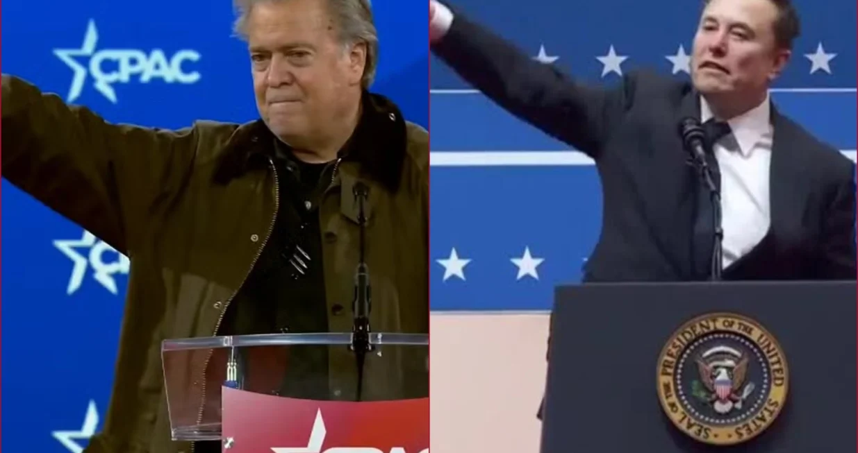 Steve Bannon salutira desnicom tijekom govora na Konferenciji konzervativne političke akcije (CPAC)/Ilustracija