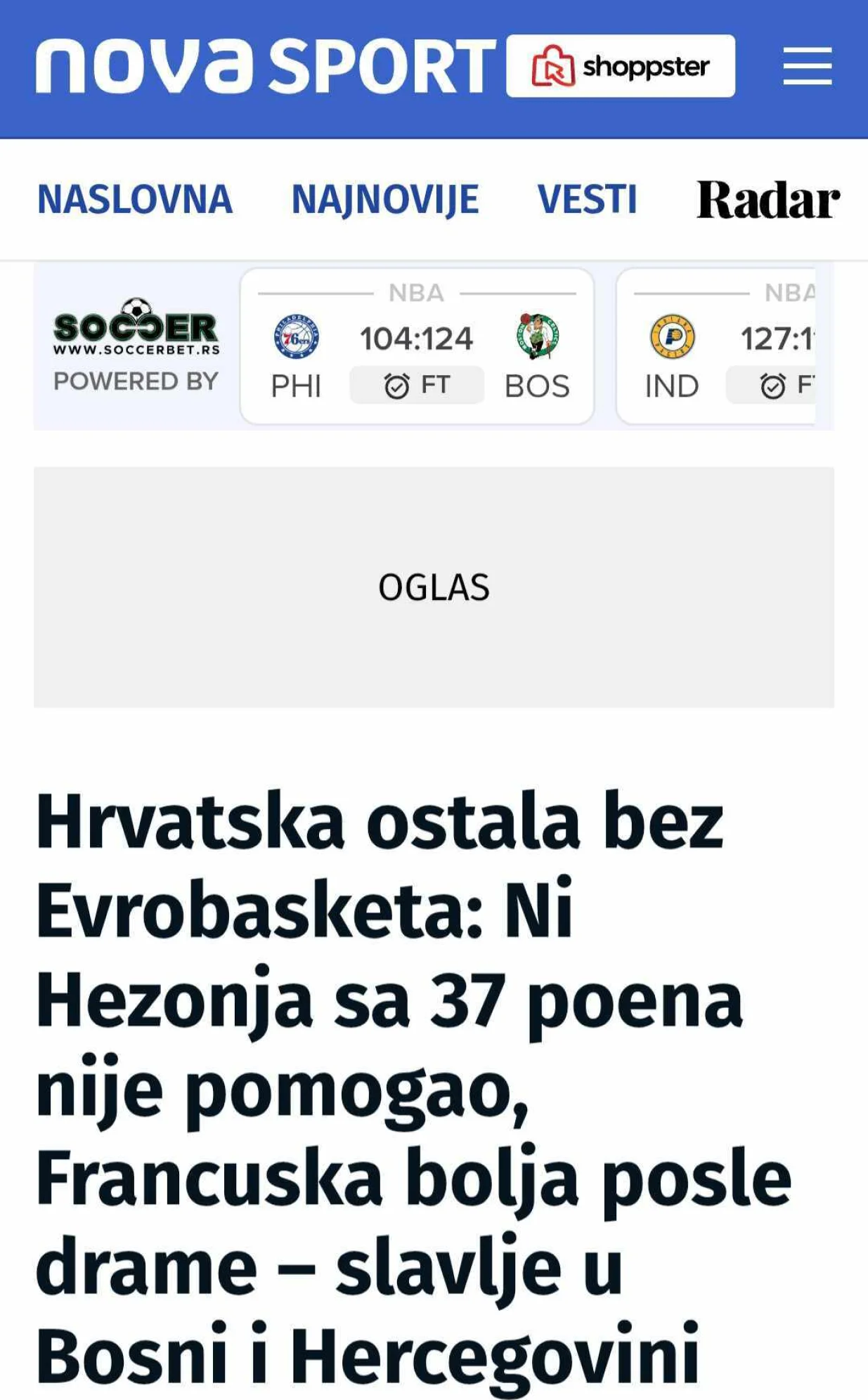 Naslovnica Nova Sporta