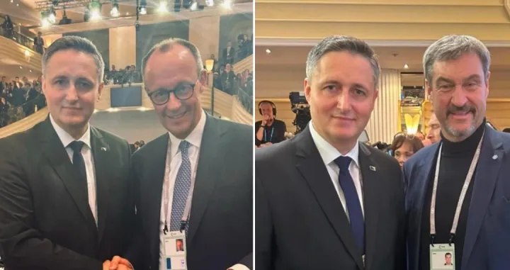 Denis Bećirović i Friedrich Merz; Markus Söder//