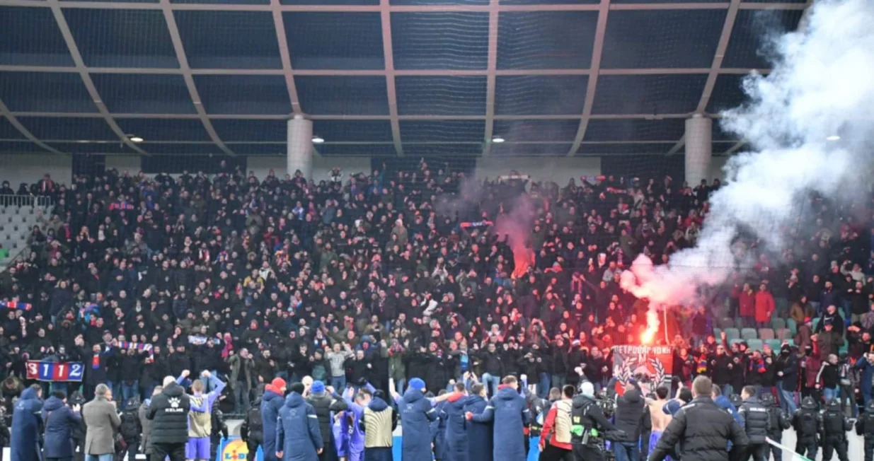 Slavlje fudbalera Borca nakon prolaska protiv Olimpije (FOTO: Vladimir Šutvić, Borac Sport)