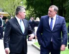 Zoran Milanović and Milorad Dodik walk after the Brdo-Brijuni Process summit in Brdo pri Kranju, Slovenia, 17 May 2021. The Brdo-Brijuni Process was initiated at the presidential level in 2013 while prime-ministerial meetings began in 2011 to focus on the enlargement of the European Union with countries of the Western Balkans. The summit groups leaders from Croatia, Albania, Montenegro, Kosovo, North Macedonia, Serbia and the Bosnia-Herzegovina. EPA/IGOR KUPLJENIK/Igor Kupljenik