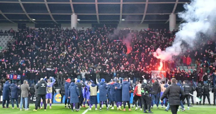 Slavlje fudbalera Borca nakon prolaska protiv Olimpije (FOTO: Vladimir Šutvić, Borac Sport)