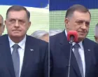 Dodik po izlasku na binu i prilikom obraćanja/Screenshot/Screenshot