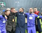 Slavlje fudbalera Borca nakon prolaska protiv Olimpije (FOTO: Vladimir Šutvić, Borac Sport)