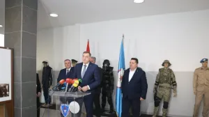 Milorad Dodik, press konferencija nakon sastanka sa predstavnicima MUP-a RS u Zalužanima/