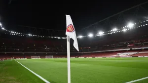 epa10378747 The corner flag at the Emirates Stadium ahead of the English Premier League soccer match between Arsenal Football Club and West Ham United in London, Britain, 26 December 2022. EPA/Neil Hall EDITORIAL USE ONLY. No use with unauthorized audio, video, data, fixture lists, club/league logos or 'live' services. Online in-match use limited to 120 images, no video emulation. No use in betting, games or single club/league/player publications