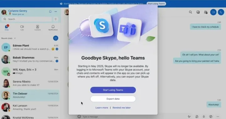 Skype i Teams/