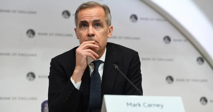 epa08285246 Bank of England Governor Mark Carney holds an emergency press conference in London, Britain, 11 March 2020. The Bank of England has announced it has cut interest rates in response to the Coronavirus outbreak. EPA/ANDY RAIN/Andy Rain