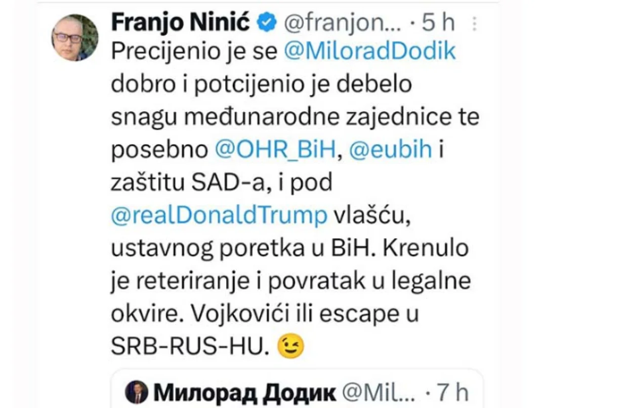 tvitovi, reakcije, milorad dodik, marco rubio/X