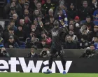 epa10384186 Bukayo Saka of Arsenal celebrates scoring the opening goal during the English Premier League soccer match between Brighton & Hove Albion FC and Arsenal London in Brighton, Britain, 31 December 2022. EPA/Vince Mignott EDITORIAL USE ONLY. No use with unauthorized audio, video, data, fixture lists, club/league logos or 'live' services. Online in-match use limited to 120 images, no video emulation. No use in betting, games or single club/league/player publications
