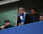 epa10259206 Chelsea owner Todd Boehly (C) attends the English Premier League soccer match between Chelsea FC and Manchester United in London, Britain, 22 October 2022. EPA/DANIEL HAMBURY EDITORIAL USE ONLY. No use with unauthorized audio, video, data, fixture lists, club/league logos or 'live' services. Online in-match use limited to 120 images, no video emulation. No use in betting, games or single club/league/player publications