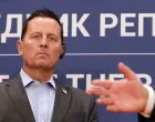 epa08688380 Advisor to the USA President on Kosovo-Serbia, Richard Grenell looks on during a joint press conference with Serbian President Aleksandar Vucic (not pictured) following their meeting in Belgrade, Serbia, 22 September 2020. Grenell is visiting Serbia for talks with business leaders and government officials after signing an agreement between Serbia and Kosovo for economic relations at the White House on 04 September. EPA/ANDREJ CUKIC/Andrej Cukic
