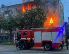 Zapaljena zgrada u Kijevu/ Screenshot/ X/