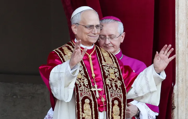 Newly elected Pope Leo XIV, Cardinal Robert Prevost of the United States, appears on the balcony of St. Peter's Basilica at the Vatican, May 8, 2025. REUTERS/Claudia Greco