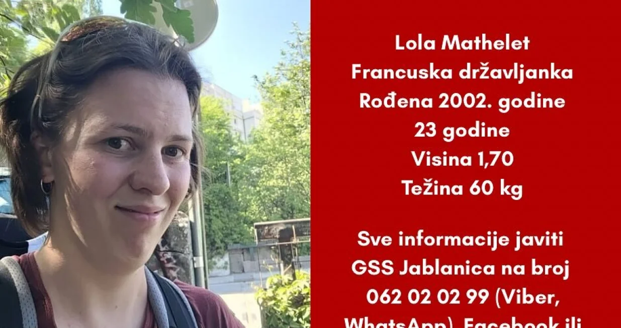 Nestala Francuskinja/GSS Jablanica/Facebook//