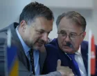 Elmedin Konaković i Nermin Nikšić, Sporazum stranaka na nivou države BiH o uspostavi nove koalicije, dvije trojke iz RS i FBiH - SDS, PDP, SDP, NiP, NS, ZPR, te NES, Naprijed, ZNG, zgrada Parlamenta BiH/Damir Deljo/