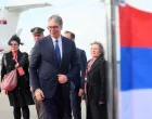 Moskva, Rusija - 8. maj 2025:Predsjednik Srbije Aleksandar Vučić doputovao je u srijedu u Moskvu gdje će prisustvovati paradi povodom Dana pobjede i održati bilateralne sastanke (Ilya Pitalev - Anadolu Agency)/