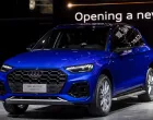 epa09144529 An Audi Q5L 45 TFSI Quattro car is displayed in the Audi booth during a media preview of the Auto Shanghai 2021 motor show in Shanghai, China, 19 April 2021. The 19th Shanghai international automobile industry exhibition runs from 24 to 28 April. EPA/Alex Plavevski/Alex Plavevski