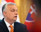 Hungarian Prime Minister Viktor Orban attends a press conference with Slovakia's Prime Minister Robert Fico (not pictured), in Bratislava, Slovakia, April 28, 2025. REUTERS/Radovan Stoklasa/Radovan Stoklasa