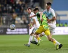 02.04.2025., stadion Rujevica, Rijeka - SuperSport Hrvatski nogometni kup 2024/2025, polufinale, HNK Rijeka - NK Istra 1961. George Gagua i Stjepan Radeljic. Photo: Nel Pavletic/PIXSELL