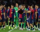 Soccer Football - LaLiga - FC Barcelona v Villarreal - Estadi Olimpic Lluis Companys, Barcelona, Spain - May 18, 2025 FC Barcelona's Dani Olmo celebrates with the trophy and teammates after winning LaLiga REUTERS/Albert Gea