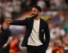 Soccer Football - Europa League - Final - Tottenham Hotspur v Manchester United - San Mames, Bilbao, Spain - May 21, 2025 Manchester United manager Ruben Amorim reacts REUTERS/Isabel Infantes