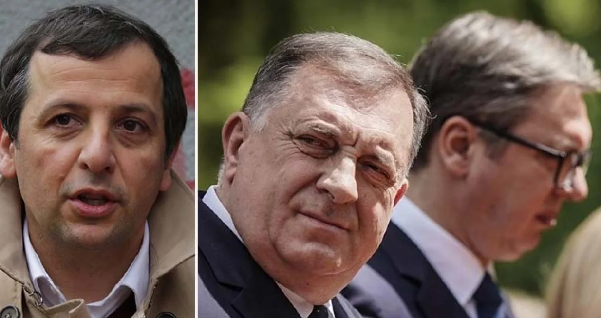 Vukanović, Dodik i Vučić/Oslobođenje/