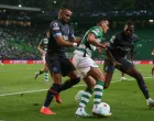 epa10239659 Sporting Lisbon player Pedro Porro (C) in action against Olympique de Marseille opponent Dimitri Payet (L) during the UEFA Champions League Group D soccer match between Sporting Lisbon and Olympique de Marseille, in Lisbon, Portugal, 12 October 2022. EPA/TIAGO PETINGA