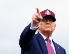 U.S. President Donald Trump points a finger as he delivers remarks during a rally in Fort Bragg, North Carolina, U.S., June 10, 2025. REUTERS/Evelyn Hockstein/Evelyn Hockstein