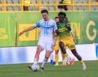 03.11.2024., stadion Aldo Drosina, Pula - SuperSport HNL, 12. kolo, NK Istra 1961 - HNK Rijeka. Stjepan Radeljic, Salim Fago Lawal Photo: Srecko Niketic/PIXSELL