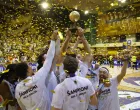 Slavlje nakon što je KK Bosna osvojila ABA 2 ligu (FOTO: Damir Deljo/Oslobođenje)