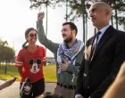 Columbia University graduate Mahmoud Khalil speaks to media after being released from immigration custody in Jena, Louisiana, U.S. June 20, 2025. REUTERS/Kathleen Flynn/Kathleen Flynn