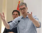 BEOGRAD, SRBIJA - 23. jun 2025: Srbija želi mir na Bliskom i Srednjem istoku, nama su prijateljske zemlje i Izrael i Iran, poručio je predsjednik Srbije Aleksandar Vučić govoreći o posljednjim dešavanjima na Bliskom istoku i sukobu Izraela i Irana (Filip Stevanovic - Anadolu Agency)/