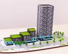 Projekt podrazumijeva četiri etaže u zemlji, četiri lamele od dva do osam spratova (plus prizemlje), te toranj P+31 visok 100 metara/In/out Arh. Studio