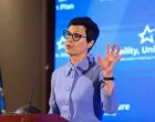 European Commissioner for Enlargement Marta Kos speaks, on the day of a meeting of the Western Balkan leaders in Skopje, North Macedonia, July 1, 2025. REUTERS/Ognen Teofilovski/Ognen Teofilovski