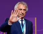 epa09863836 Head coach of the Moroccan national soccer team Vahid Halilhodzic arrives for the main draw for the FIFA World Cup 2022 in Doha, Qatar, 01 April 2022. EPA/NOUSHAD THEKKAYIL