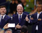 Soccer Football - FIFA Club World Cup - Group A - Inter Miami CF v Palmeiras - Hard Rock Stadium, Miami Gardens, Florida, U.S. - June 23, 2025 FIFA president Gianni Infantino before the match REUTERS/Hannah Mckay
