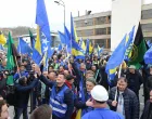 Rudari ispred zgrade Vlade FBiH/Senad Gubelić/