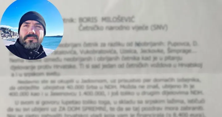 Milošević je prijeteću poruku objavio na svom Facebook profilu/Boris Milošević